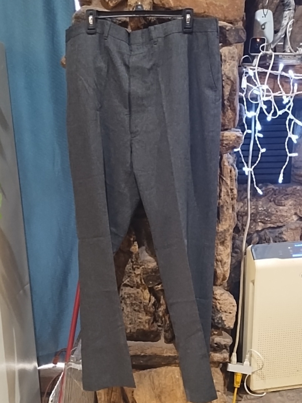 Perma Prest Men's Charcoal Gray Dress Pants - Classic Straight Fit